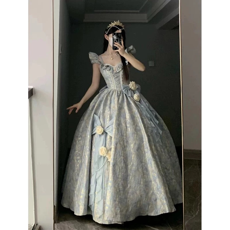 Diana Off-Shoulder Evening Gown - Royal Blue Ball Gown for Prom/Wedding/Banquet | Prom Dress | Banquet Hosting Gown | Victorian Ball Gown