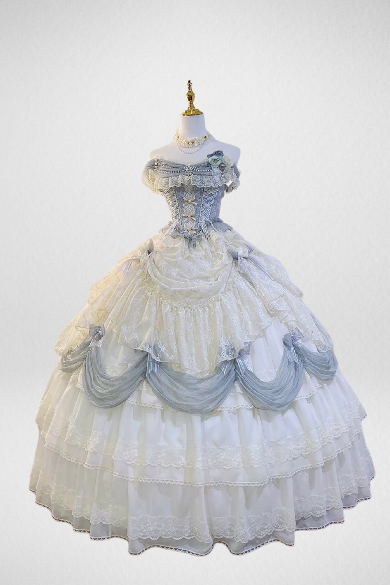 Moonlight Prelude Lolita Wedding Dress - Off-Shoulder Prom /Formal/Wedding/Banquet | Prom Dress | Banquet Hosting Gown | Victorian Ball Gown