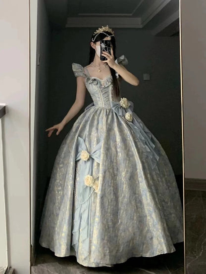 Diana Off-Shoulder Evening Gown - Royal Blue Ball Gown for Prom/Wedding/Banquet | Prom Dress | Banquet Hosting Gown | Victorian Ball Gown