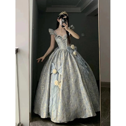 Diana Off-Shoulder Evening Gown - Royal Blue Ball Gown for Prom/Wedding/Banquet | Prom Dress | Banquet Hosting Gown | Victorian Ball Gown