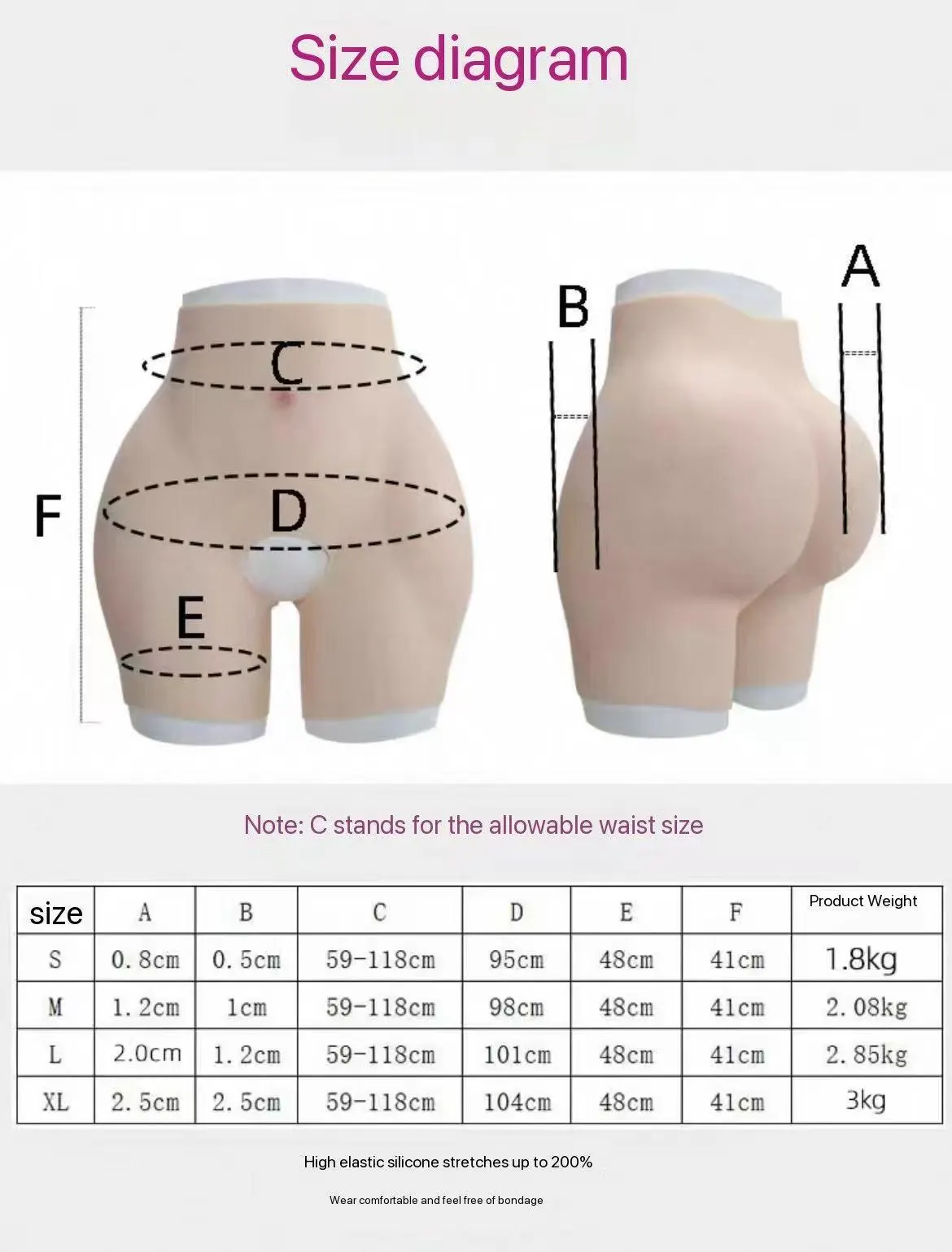 Cosplay Silicone Transformation Pants - Realistic Hip Design for Cosplay & Crossdressing| Fake Bum Women Accessories