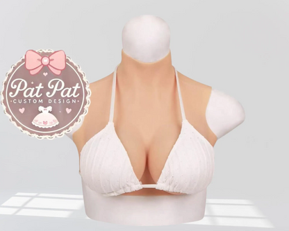 Silicone Breastplate with Neck – Realistic Fake Breasts for Cosplay & Crossdressing| Fake Boobs - Beautiful Cosplay Women Accessories| Gift