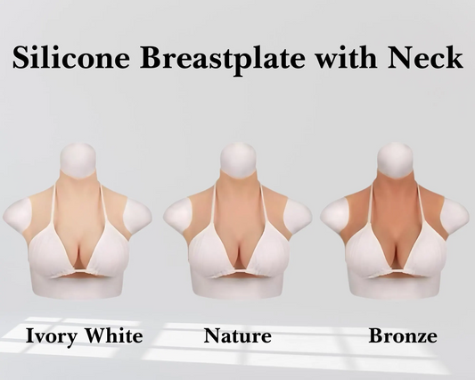 Silicone Breastplate with Neck – Realistic Fake Breasts for Cosplay & Crossdressing| Fake Boobs - Beautiful Cosplay Women Accessories| Gift