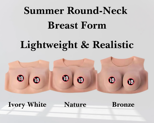 Summer Round-Neck Breast Form – Lightweight and Realistic | Cosplay & Crossdressing| Fake Boobs - Beautiful Cosplay Women Accessories| Gift